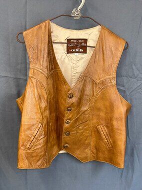 Angel Skin Cabretta Leather by Grais Men's Large Vest Vintage Made in the USA